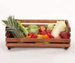 Grönsakslåda på hjul RAWA /bredd 77cm - Brun