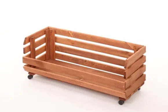 Grönsakslåda på hjul RAWA /bredd 77cm - Brun