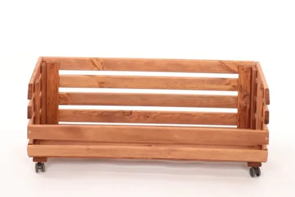 Grönsakslåda på hjul RAWA /bredd 77cm - Brun