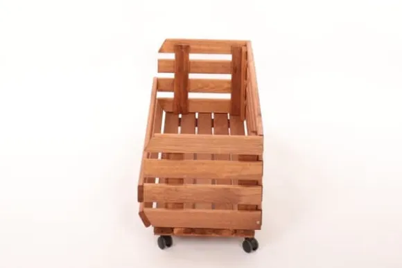 Grönsakslåda på hjul RAWA /bredd 77cm - Brun