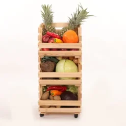Grönsakslådor på hjul RAWA /bredd 37cm - Naturlig
