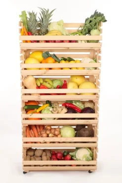 Grönsakslådor på hjul RAWA /bredd 77cm - Naturlig