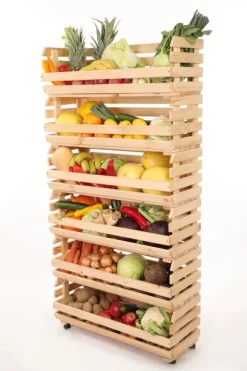 Grönsakslådor på hjul RAWA /bredd 77cm - Naturlig