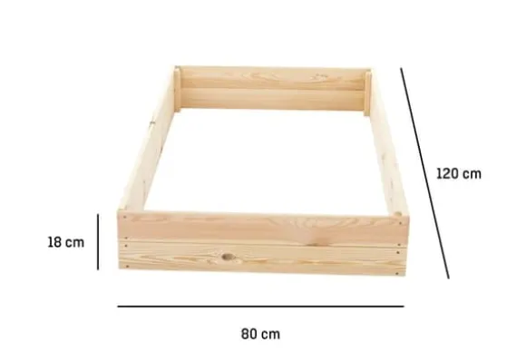 Grönsaksträdgårdslåda - avelslåda - 120x80x18 cm - trä - med markduk