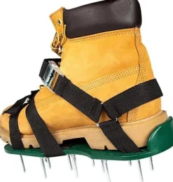 Gräsmatteluftare Skor 1 par - Spikskor för Trädgårdsarbete, Grön, 42 mm Spikdjup