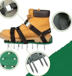 Gräsmatteluftare Skor 1 par - Spikskor för Trädgårdsarbete, Grön, 42 mm Spikdjup