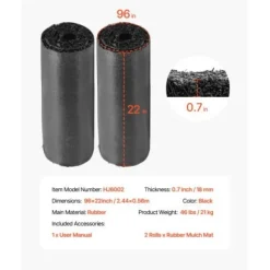 Gummimatta, 244x56 cm, Svart, Återvunnet gummi