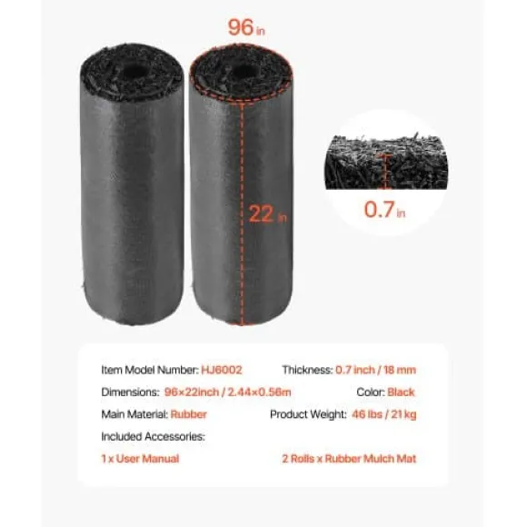 Gummimatta, 244x56 cm, Svart, Återvunnet gummi