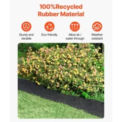 Gummimulchrulle 4-Pack, Landskapsarkitektur Matta 120x4,5 tum, Långvarig och Miljövänlig Gummimulchmatta