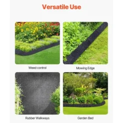 Gummimulchrulle 4-Pack, Landskapsarkitektur Matta 120x4,5 tum, Långvarig och Miljövänlig Gummimulchmatta
