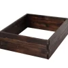 Högbädd i massivt trä 60x60x23 cm, mörkbrun – planteringslåda/örtlåda