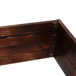Högbädd i massivt trä 60x60x23 cm, mörkbrun – planteringslåda/örtlåda