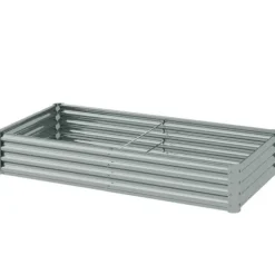 Högbädd i stål 180x90x30 cm med skyddskant, vädertålig – balkong/trädgård