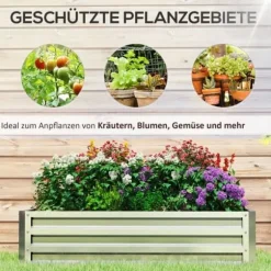 Högbädd i stål 120x60x30,5 cm, rostfri & vädertålig – balkong/trädgård