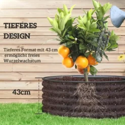 Högbädd i stål 120x120x43 cm, stapelbar/modulär – trädgård & balkong