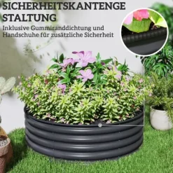 Högbädd i stål 120x120x43 cm, stapelbar/modulär – trädgård & balkong