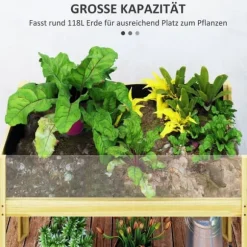 Högbädd i trä 110x50x80 cm med akrylpaneler & dränering – vädertålig