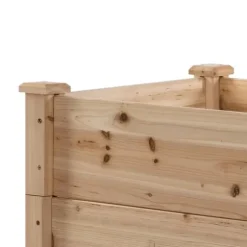 Högbädd 3-stegs i trä 124x124x56 cm – örttrappa för balkong & trädgård