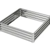 Högbädd/planteringslåda i stål 120x120x30 cm, silver – trädgård/terrass