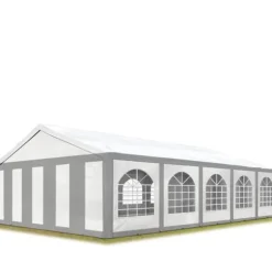 Högkvalitativt partytält 5x10 m paviljongtält PE 450 N presenning trädgårdstält partytält öltält vattentätt gråvitt