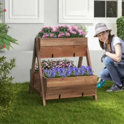 Höjd odlingsbädd, 66×74×74 cm, Brun