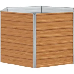 Höjd Trädgårdsbädd Ljusbrun 129 x 129 x 77 cm Galvaniserat Stål