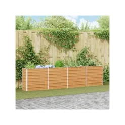 Höjdbädd i galvaniserat stål - vidaXL - 320x40x77 cm - Ljusbrun - Väderbeständig