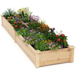 Höjdbäddsträdgård, 228x62x25 cm, Naturlig