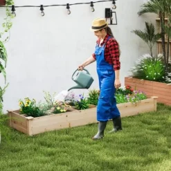 Höjdbäddsträdgård, 228x62x25 cm, Naturlig