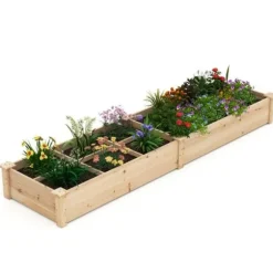 Höjdbäddsträdgård, 228x62x25 cm, Naturlig