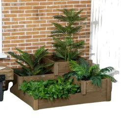 Höjdgrönsaksbädd, Furu, 122 cm Längd, 122 cm Bredd, 51 cm Höjd, Fler nivåer Design