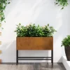 Höjdträdgårdsplanterare Rostig 60 x 26 x 45 cm
