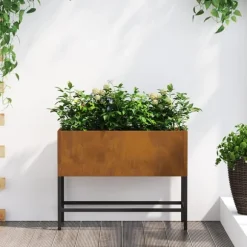 Höjdträdgårdsplanterare Rostig 60 x 26 x 45 cm