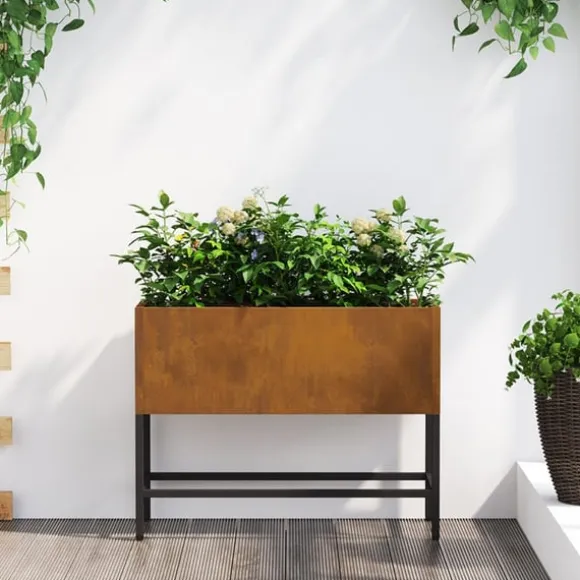 Höjdträdgårdsplanterare Rostig 60 x 26 x 45 cm