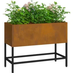 Höjdträdgårdsplanterare Rostig 60 x 26 x 45 cm