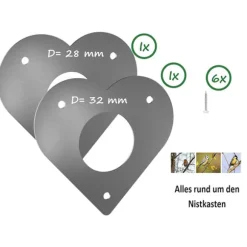 Hjärtformad fågelholksskyddsplatta