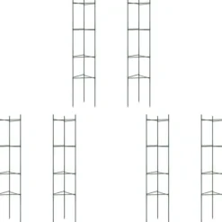 Hållbar tomatbur av stål - Justerbart stöd för växter | Färg: Grön | Storlek: 154 cm | 6 st