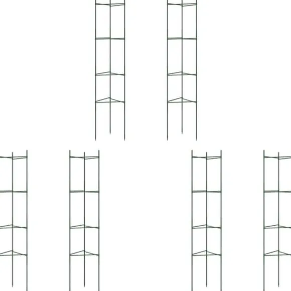 Hållbar tomatbur av stål - Justerbart stöd för växter | Färg: Grön | Storlek: 154 cm | 6 st