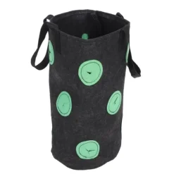 12-håls jordgubbsväska med handtag Bärbar filtväska för växter för trädgården Svart 20x35cm