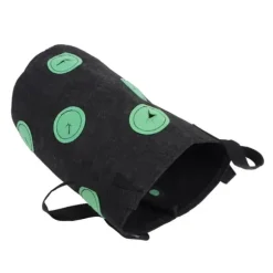 12-håls jordgubbsväska med handtag Bärbar filtväska för växter för trädgården Svart 20x35cm