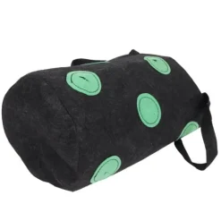 12-håls jordgubbsväska med handtag Bärbar filtväska för växter för trädgården Svart 20x35cm