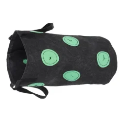 12-håls jordgubbsväska med handtag Bärbar filtväska för växter för trädgården Svart 20x35cm