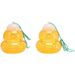 Hängande bifälla - kalebassform, getingavskräckande utomhus och bidödare (2 st, orange)