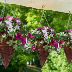 Hängande blomkorg set, 30x25 cm, Brun