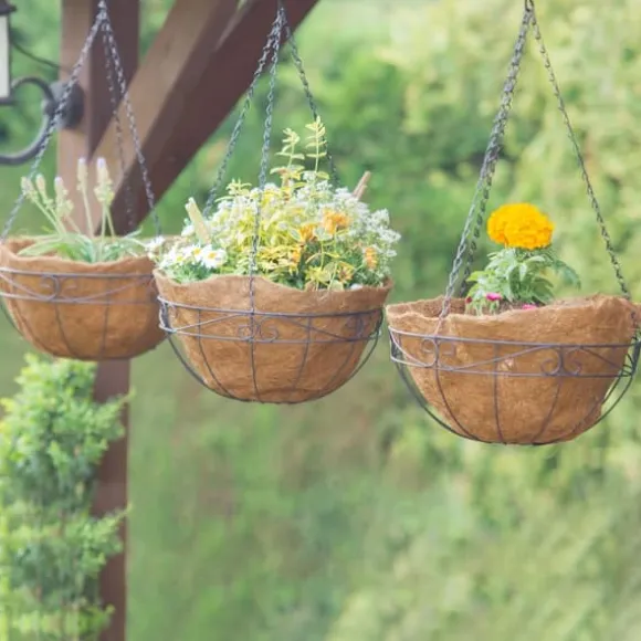 Hängande blomkorgar, 65x35x35 cm, Brun
