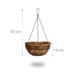 Hängande blomkorgar, 65x35x35 cm, Brun