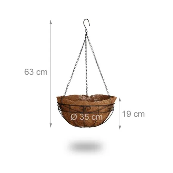 Hängande blomkorgar, 65x35x35 cm, Brun