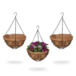 Hängande korgset, 48x31 cm, Svart, Natur