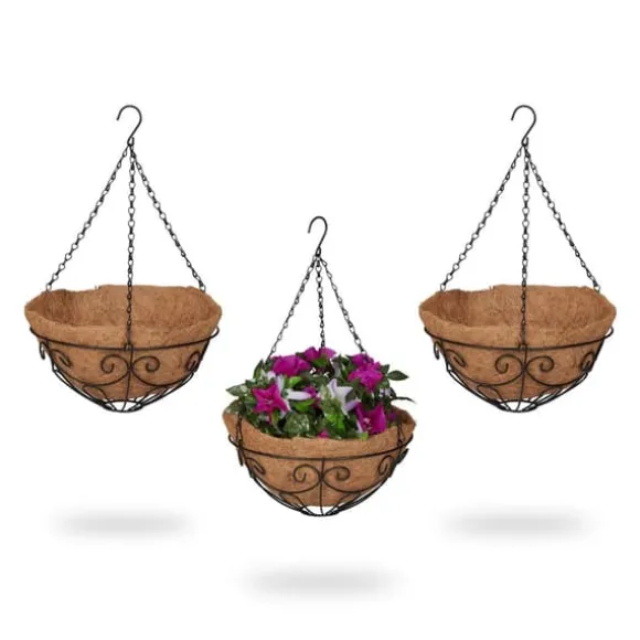 Hängande korgset, 48x31 cm, Svart, Natur