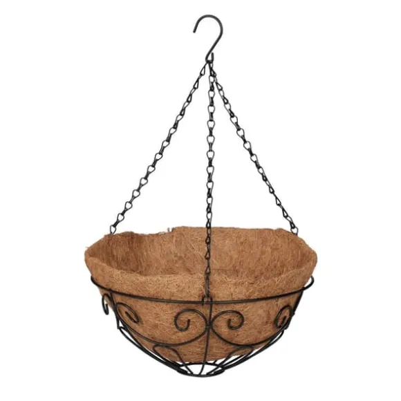 Hängande korgset, 48x31 cm, Svart, Natur